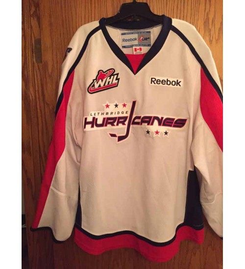 Custom WHL Lethbridge Hurricanes 2011 13 Home Hockey Jersey White